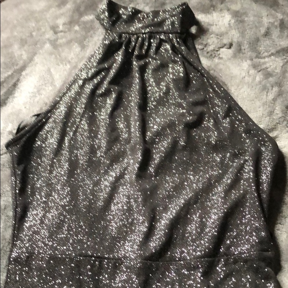 Black halter sparkle dress